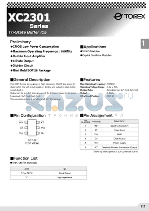 XC2301 datasheet - Tri-State Buffer ICs