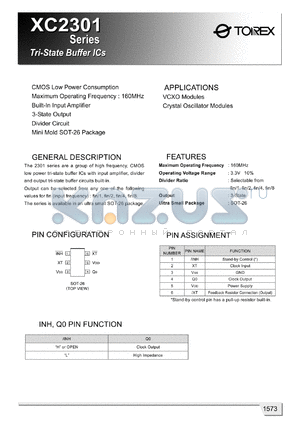 XC2301 datasheet - Tri-State Buffer ICs