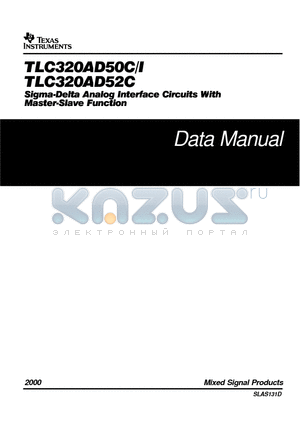 TLC320AD50CDW datasheet - SIGMA-DELTA ANALOG INTERFACE CIRCUITS WITH MASTER-SLAVE FUNCTION