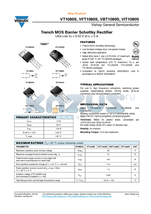 VBT1080S-E3/8W datasheet - Trench MOS Barrier Schottky Rectifier
