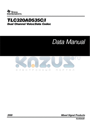 TLC320AD535C datasheet - DUAL CHANNEL VOICE/DATA CODEC