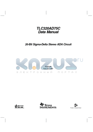 TLC320AD75CDL datasheet - 20-Bit Sigma-Delta Stereo ADA Circuit