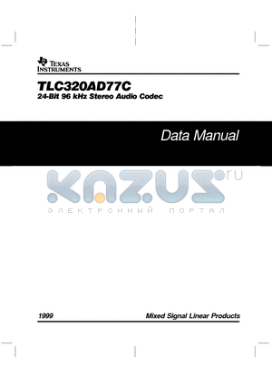 TLC320AD77 datasheet - 24-Bit 96 kHz Stereo Audio Codec