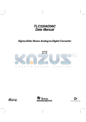 TLC320AD58CDWR datasheet - Sigma-Delta Stereo Analog-to-Digital Converter