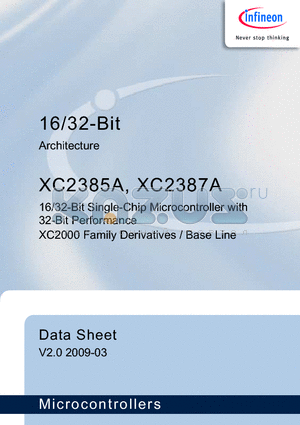XC2385A datasheet - 16/32-Bit Single-Chip Microcontroller with 32-Bit Performance