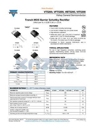 VBT5200-E3-4W datasheet - Trench MOS Barrier Schottky Rectifier