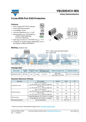VBUS054CV-06S-G-08 datasheet - 4-Line BUS-Port ESD-Protection