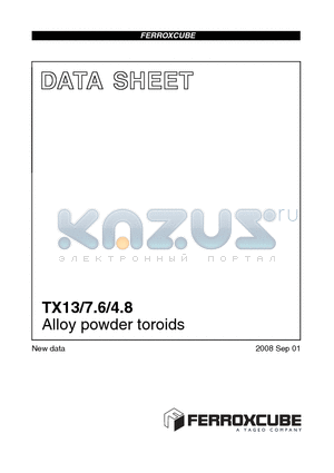 TX13-7.6-4.8 datasheet - Alloy powder toroids