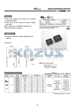 REB473 datasheet - NOISE SUPPRESSION CAPACITOR