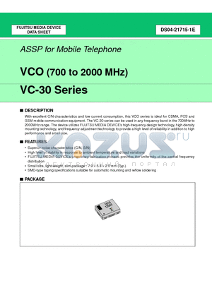 VC-2R8A30-1591 datasheet - ASSP for Mobile Telephone