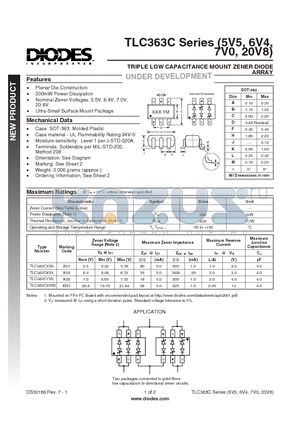 TLC363C20V8 datasheet - TRIPLE LOW CAPACITANCE MOUNT ZENER DIODE ARRAY