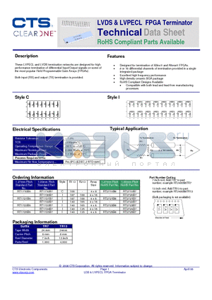 RT1710B7 datasheet - LVDS & LVPECL FPGA Terminator RoHS Compliant Parts Available
