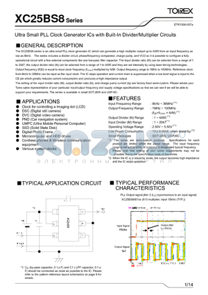 XC25BS8049ER datasheet - Ultra Small PLL Clock Generator ICs with Built-In Divider/Multiplier Circuits