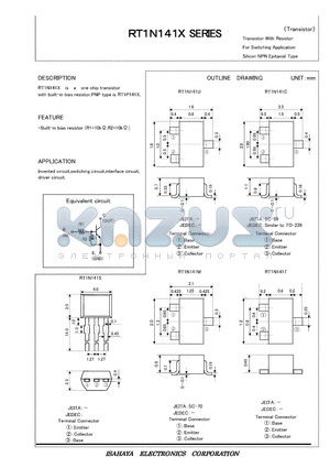 RT1N141 datasheet - TRANSISTOR WITH RESISTOR FOR SWITCHING APPLICATION SILICON NPN EPITAXIAL TYPE