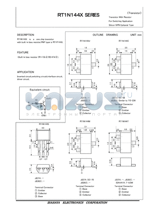 RT1N144M datasheet - Transistor With Resistor For Switching Application Silicon NPN Epitaxial Type
