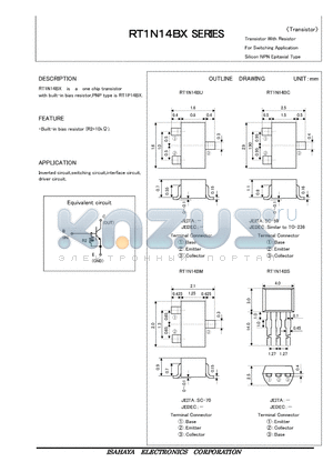 RT1N14BC datasheet - Transistor With Resistor For Switching Application Silicon NPN Epitaxial Type