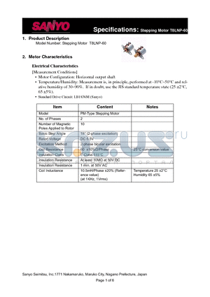 T8LNP datasheet - Stepping Motor