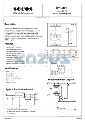 SSC2156 datasheet - Positive Voltage Regulator