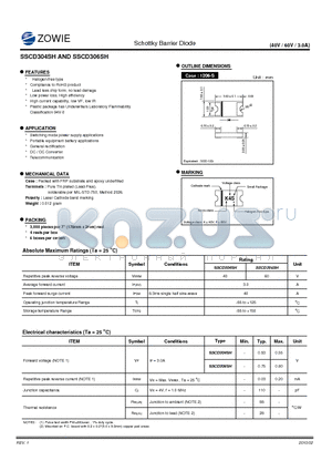 SSCD304SH datasheet - Schottky Barrier Diode