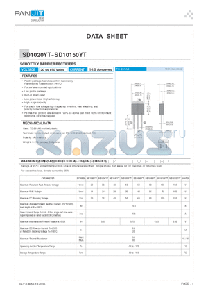 SD1040YT datasheet - SCHOTTKY BARRIER RECTIFIERS