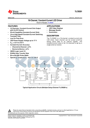 TLC59281DBQ datasheet - 16-Channel, Constant-Current LED Driver