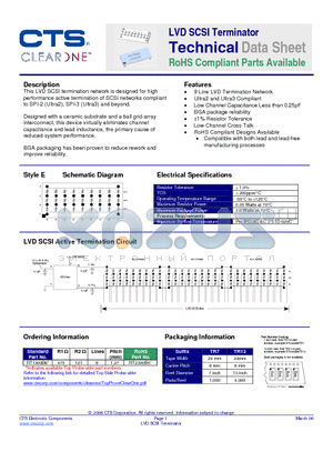 RT2300B6 datasheet - LVD SCSI Terminator RoHS Compliant Parts Available