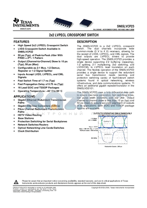 SN65LVCP23D datasheet - 2x2 LVPECL CROSSPOINT SWITCH