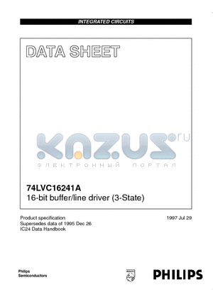 VC16241ADGG datasheet - 16-bit buffer/line driver 3-State