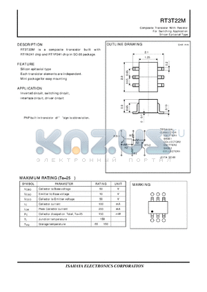 RT3T22M datasheet - Composite Transistor With Resistor For Switching Application Silicon Epitaxial Type