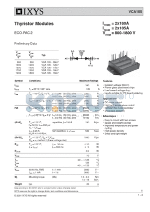 VCA105-12IO7 datasheet - Thyristor Modules
