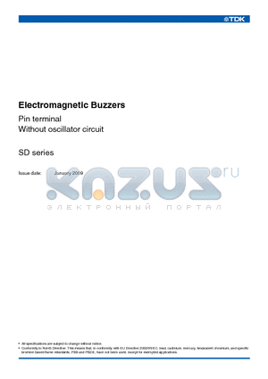SD160701 datasheet - Electromagnetic Buzzers