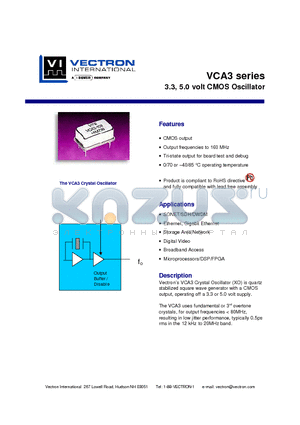 VCA3-E5D-25M00 datasheet - 3.3, 5.0 volt CMOS Oscillator