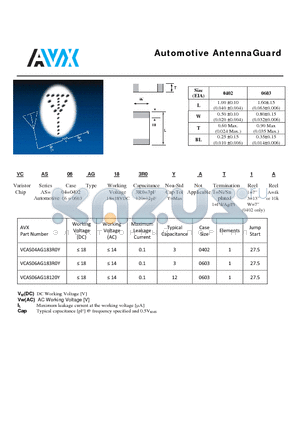 VCAS06AG18120Y datasheet - Automotive AntennaGuard