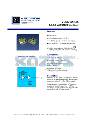 VCB-2A1C-25M00 datasheet - 3.3, 5.0 volt CMOS Oscillator