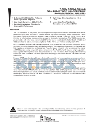 TLE2061MU datasheet - EXCALIBUR JFET-INPUT HIGH-OUTPUT-DRIVE mPOWER OPERATIONAL AMPLIFIERS