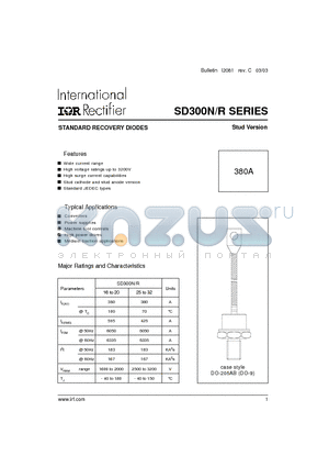 SD300N32PC datasheet - STANDARD RECOVERY DIODES Stud Version