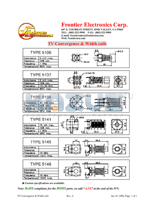 TYPE5138-LFR datasheet - TV Convergence & Width coils