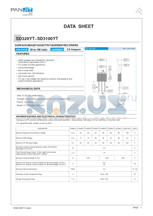 SD330YT datasheet - SURFACE MOUNT SCHOTTKY BARRIER RECTIFIERS