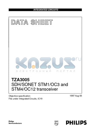 TZA3005 datasheet - SDH/SONET STM1/OC3 and STM4/OC12 transceiver