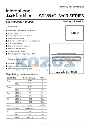 SD3553C25S20K datasheet - FAST RECOVERY DIODES