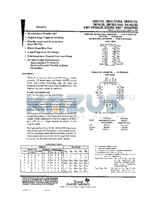 SN74195N datasheet - 4-BIT PARALLEL-ACCESS SHIFT REGISTERS