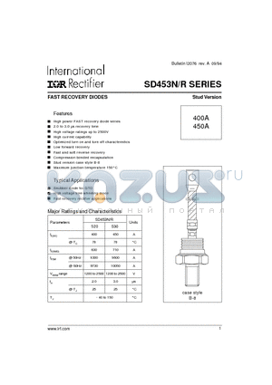 SD453N12S20PSC datasheet - FAST RECOVERY DIODES