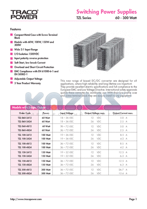TZL300-4824 datasheet - Switching Power Supplies