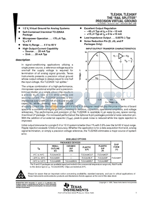 TLE2426CD datasheet - THE RAIL SPLITTER PRECISION VIRTUAL GROUND