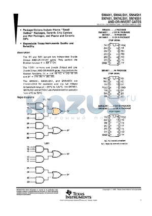 SN7451 datasheet - AND-OR-INVERT GATES