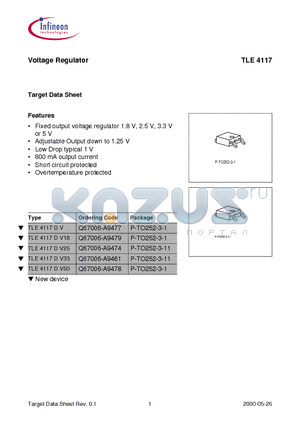 TLE4117DV25 datasheet - Voltage Regulator