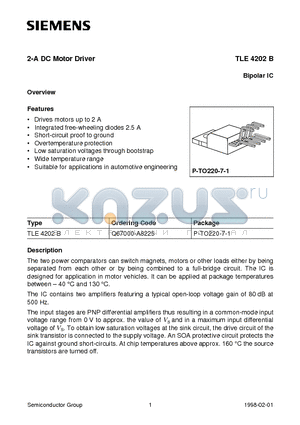 TLE4202B datasheet - 2-A DC Motor Driver