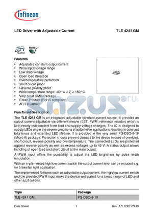 TLE4241GM_07 datasheet - LED Driver with Adjustable Current