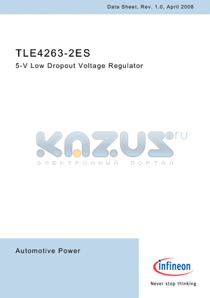 TLE4263-2ES datasheet - 5-V Low Dropout Voltage Regulator