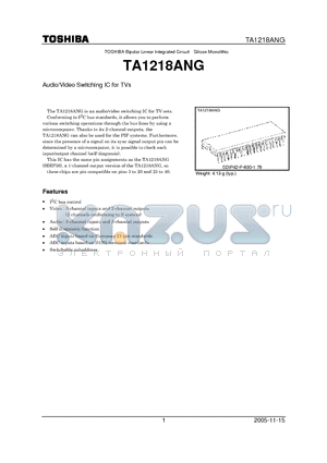 TA1218ANG datasheet - Audio/Video Switching IC for TVs